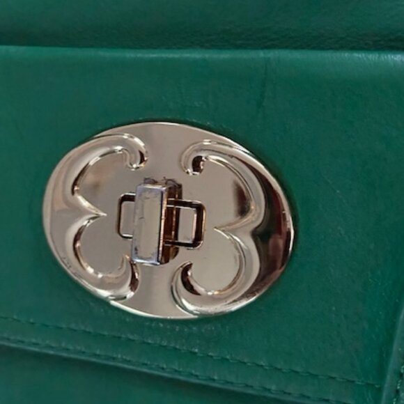 💚 Emma Fox - Kelly Green Genuine Leather handbag - Picture 4 of 12